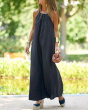 Load image into Gallery viewer, Jessica - Einfarbiges Neckholder-Schlitzkleid