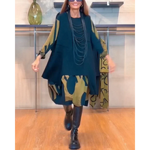Load image into Gallery viewer, Odetta - Kleid mit Druck und Rundhalsausschnitt