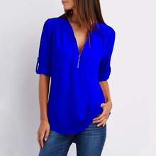 Load image into Gallery viewer, Chaira - Elegante V-Ausschnitt Bluse
