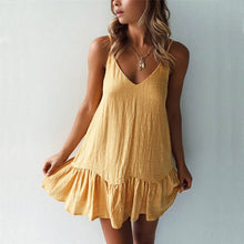 Load image into Gallery viewer, MiniGlow - Mini jurk met ruches en spaghettibandjes