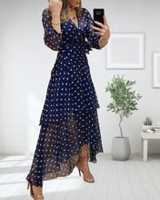 Load image into Gallery viewer, Leni - Langärmliges Kleid mit Punktedruck