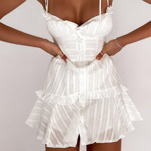 Load image into Gallery viewer, Benerose - Weißes Minikleid mit Schleife und Schnürung