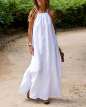 Load image into Gallery viewer, Jessica - Einfarbiges Neckholder-Schlitzkleid