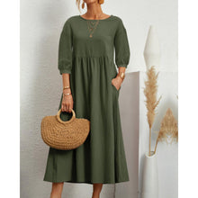 Load image into Gallery viewer, Jazzy - Midikleid aus Baumwolle und Leinen