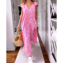 Load image into Gallery viewer, Anna - Langes Kleid mit V-Ausschnitt und Kurzen Ärmeln