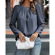 Load image into Gallery viewer, Geraliza -  Plissierte Bluse mit Puffärmeln