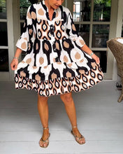Load image into Gallery viewer, Jona - Bedrucktes Kleid mit 3/4 Ärmeln