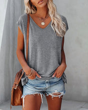 Load image into Gallery viewer, Genelyn - Einfarbiges Tanktop mit V-Ausschnitt und Flügelärmeln