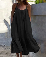 Load image into Gallery viewer, Irma - Einfarbiges ärmelloses Midikleid