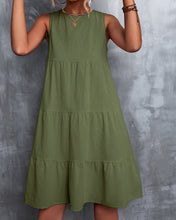 Load image into Gallery viewer, Siobe - A-Linie ärmelloses Kleid in Volltonfarbe