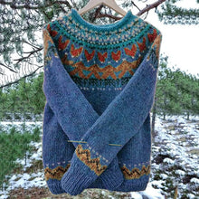 Load image into Gallery viewer, Louisa - Vintage isländischer Strick-Jacquard-Rundhalspullover