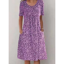 Load image into Gallery viewer, Adnha - Lässiges Kleid mit Rundhalsausschnitt und Blumenmuster