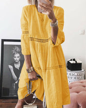 Load image into Gallery viewer, Danica - Einfarbiges patchwork-kleid