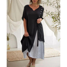 Load image into Gallery viewer, Macy - Asymmetrisches Kurzarmkleid mit V-Ausschnitt