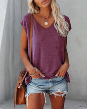Load image into Gallery viewer, Genelyn - Einfarbiges Tanktop mit V-Ausschnitt und Flügelärmeln