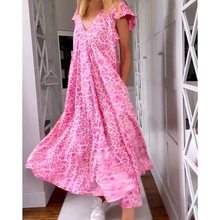 Load image into Gallery viewer, Anna - Langes Kleid mit V-Ausschnitt und Kurzen Ärmeln