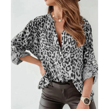 Load image into Gallery viewer, Mercy - Langärmeliges Hemd mit Leopardenmuster