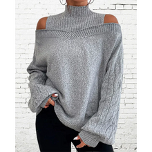 Load image into Gallery viewer, Frieda - Rollkragenpullover mit Kalten Schultern