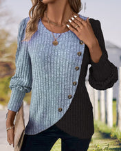 Load image into Gallery viewer, Pauline - Modischer Zweifarbiger Pullover mit Knöpfen