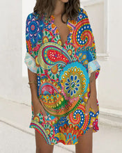 Load image into Gallery viewer, Olivia - Geknöpftes Kleid mit langen Ärmeln und Tasche