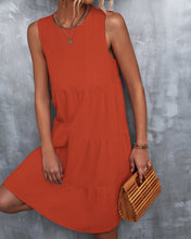 Load image into Gallery viewer, Siobe - A-Linie ärmelloses Kleid in Volltonfarbe