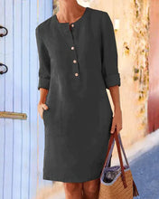 Load image into Gallery viewer, Ava - Elegantes einfarbiges Kleid