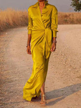 Load image into Gallery viewer, Izza - Einfarbiges langes Kleid