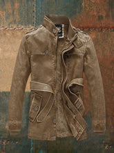 Load image into Gallery viewer, Japhet - Herrenjacke aus umweltfreundlichem Retro-Leder mit Stehkragen