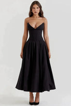 Load image into Gallery viewer, Valentina - Trägerloses Kleid mit tiefem V-Ausschnitt