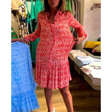 Load image into Gallery viewer, Judith - Kleid mit V-Ausschnitt und Blumendruck auf dem Revers