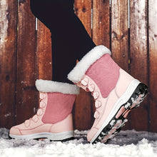 Load image into Gallery viewer, Diana - Damen Winterstiefel mit Pelzbesatz und Schnürung