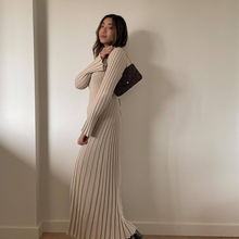 Load image into Gallery viewer, Agenly - Midi-Kleid mit langen Ärmeln