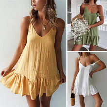 Load image into Gallery viewer, MiniGlow - Mini jurk met ruches en spaghettibandjes