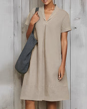 Load image into Gallery viewer, Rhea Mae - Lockeres einfarbiges Kleid aus Baumwolle und Leinen