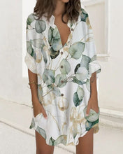 Load image into Gallery viewer, Olivia - Geknöpftes Kleid mit langen Ärmeln und Tasche