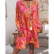 Load image into Gallery viewer, Felly - Langärmeliges Knielanges Kleid mit Druck