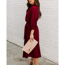 Load image into Gallery viewer, Janice - Elegantes Kleid mit Bindegürtel