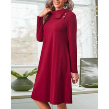 Load image into Gallery viewer, Rosalind - Rotes Elegantes Kleid mit Nappeln