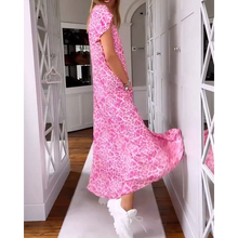 Load image into Gallery viewer, Anna - Langes Kleid mit V-Ausschnitt und Kurzen Ärmeln