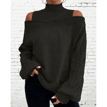 Load image into Gallery viewer, Frieda - Rollkragenpullover mit Kalten Schultern