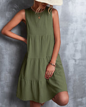 Load image into Gallery viewer, Siobe - A-Linie ärmelloses Kleid in Volltonfarbe
