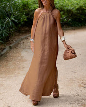 Load image into Gallery viewer, Jessica - Einfarbiges Neckholder-Schlitzkleid