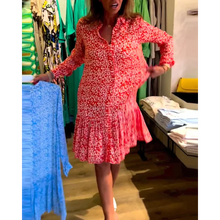 Load image into Gallery viewer, Judith - Kleid mit V-Ausschnitt und Blumendruck auf dem Revers