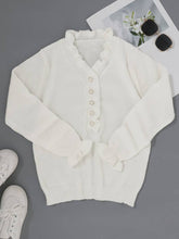 Load image into Gallery viewer, Mariz - Einfarbiger Pullover mit V-Ausschnitt und Knopf