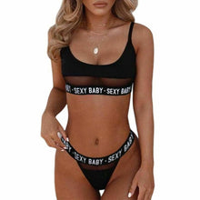 Load image into Gallery viewer, Olivia - Sexy durchbrochene Buchstaben geteilter Bikini