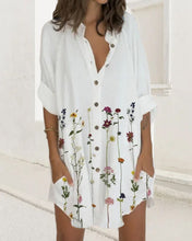 Load image into Gallery viewer, Olivia - Geknöpftes Kleid mit langen Ärmeln und Tasche