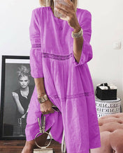 Load image into Gallery viewer, Danica - Einfarbiges patchwork-kleid