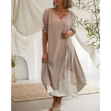 Load image into Gallery viewer, Macy - Asymmetrisches Kurzarmkleid mit V-Ausschnitt