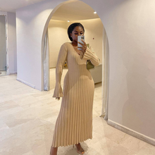 Load image into Gallery viewer, Agenly - Midi-Kleid mit langen Ärmeln
