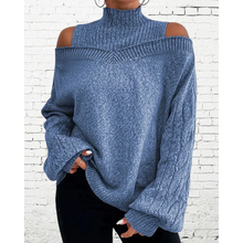 Load image into Gallery viewer, Frieda - Rollkragenpullover mit Kalten Schultern